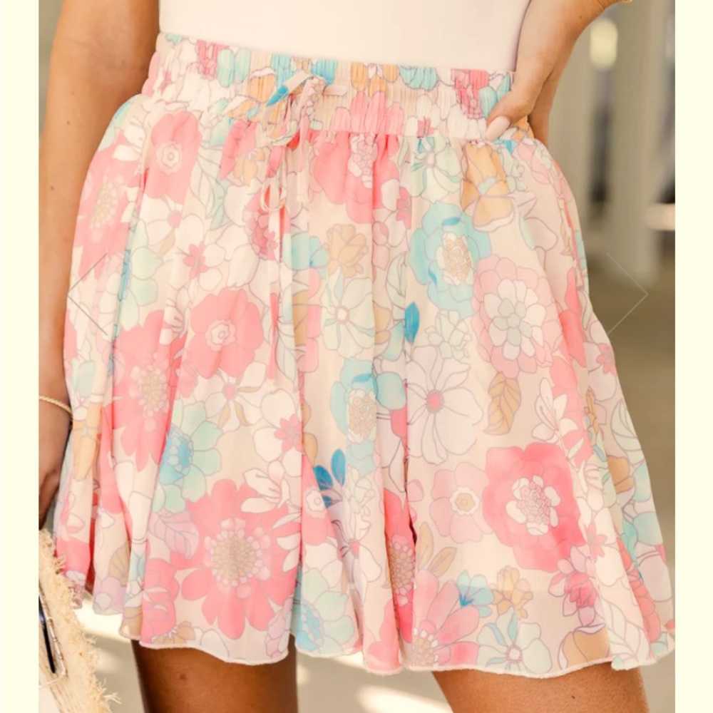 💕High Waist Floral Skort Size Small